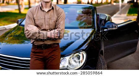 man with car