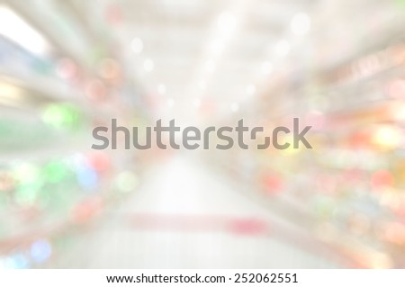 Supermarket blur  background , Miscellaneous Product shelf
