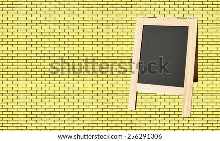 Menu blackboard on wall  Brick background