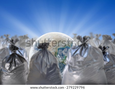 earth on trash , concept , save earth concept , conceptual , Elements of image are furnished by NASA