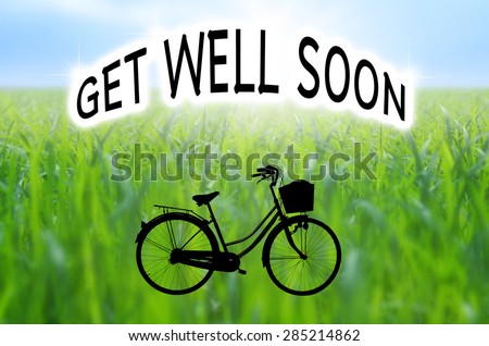 Get well soon on green background