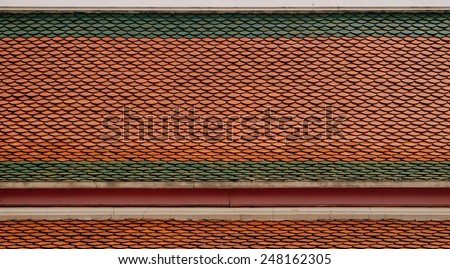 Close up -Roof tiles of Thai temple ,Bangkok ,Thailand ,Background