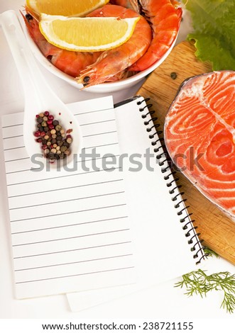 Salmon. Fresh Raw Salmon Red Fish Steak with the empty form