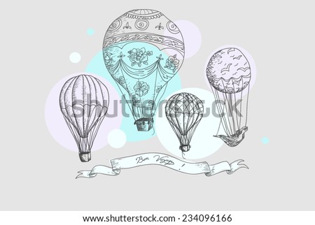 Hot air balloons postcard