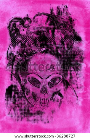 skulls wallpaper. stock photo : skull background