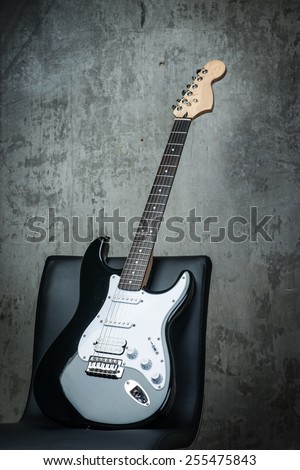 Electric guitar on a chair