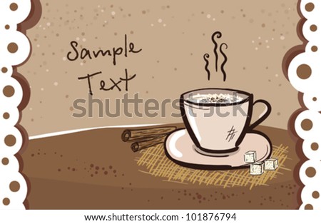 Kitchen Design Template on Cappuccino Mug Card Design Template With Place For Text  Stock Vector