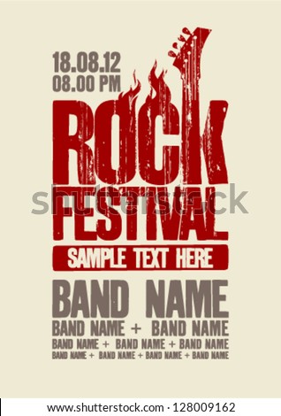 design template with bass guitar and place for text. - stock vector