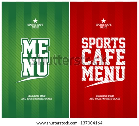 Sports Cafe Menu Cards Design Template.