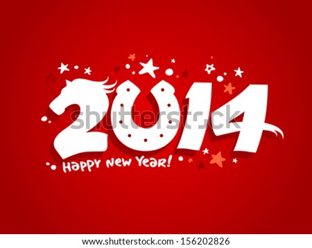 2014 new year design with horse 2014 new year design with horse