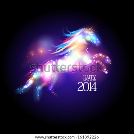 2014 new year design with abstract neon horse Eps 10 2014 new year design with abstract neon horse Eps 10