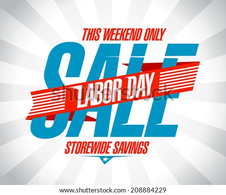 Labor day savings sale retro style design.