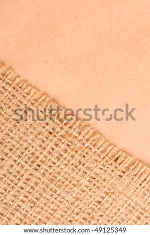 ?lose-up burlap and paper background