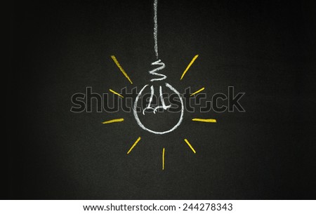 creativity concept for good ideas on blackboard