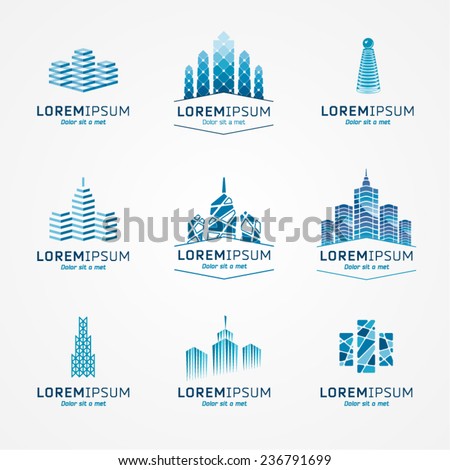 Real estate logo set. Vector icon pack.