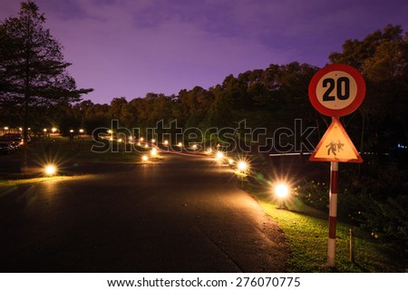 internal roads in the night