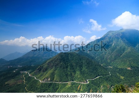 O Quy Ho Atop in Sapa, Lao Cai, Vietnam. This is a very dangerous road and dangerous. Sapa is a famous tourist destination