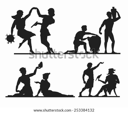 greek dancer clipart silhouette