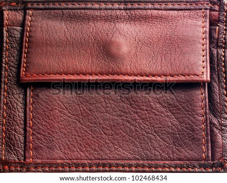 Leather purse. Element of design.