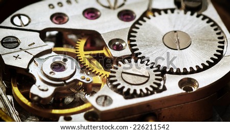 Old clock mechanism. Element of design.