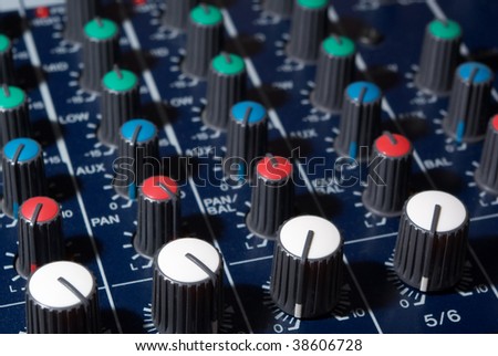 Mixing console. Electronic device for control audio.