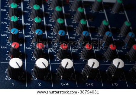 Abstract levels of mixing console.