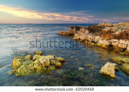 Beautiful seascape. Natural composition of nature.