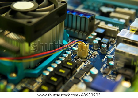 Electronic computer device. Shallow depth-of-field.