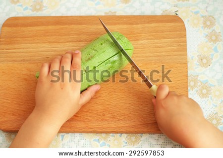 Child help preparing food. Eleemnt of design.