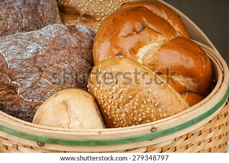 Handmade bread in a basket