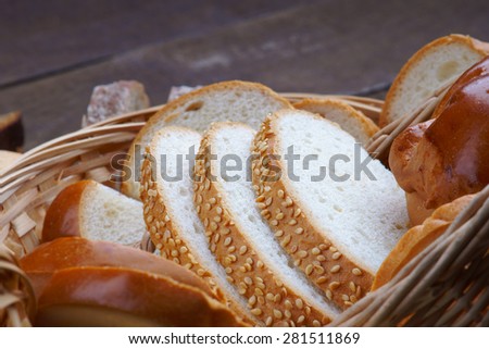 Sliced handmade bread in a basket