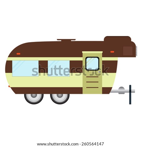 RV camping illustration. Logo and badge.  isolated on white background.