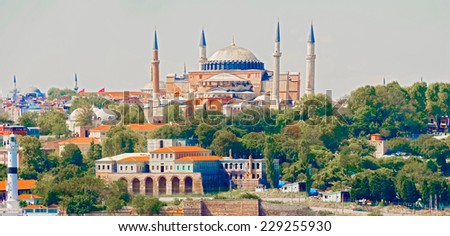 Panoramic view at Hagia Sophia  \