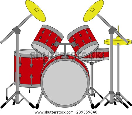 Drum Set Stock Vector Illustration 239359840 : Shutterstock