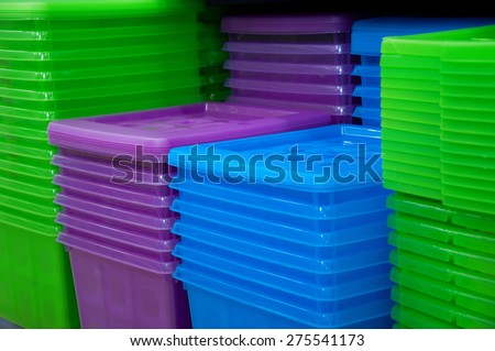 Colored plastic containers