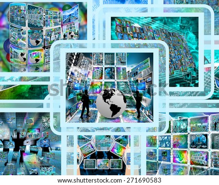 Abstract image on the theme computers, the Internet and high-tech.