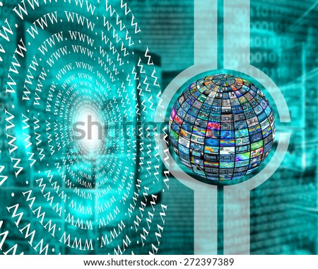 Abstract image on the theme computers, the Internet and high-tech.