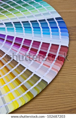 Color set with great light on wood background