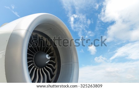 engine of passenger airplane
