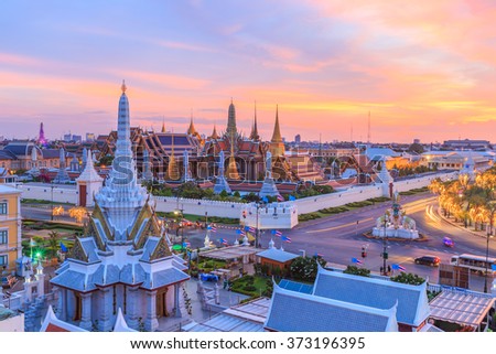 Beautiful Landmark of Bangkok city, Temple of the Emerald Buddha, Thailand