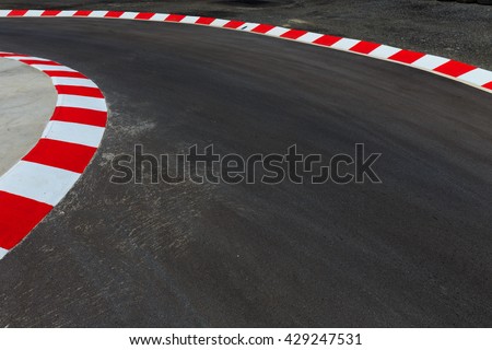 Motor racing circuit Red and White
