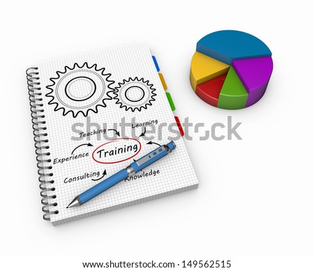 Training concept illustration design over a notebook