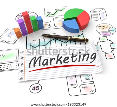 Pie chart on a stock chart as marketing concept