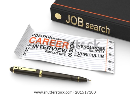 Career and job search concept with words in a word cloud