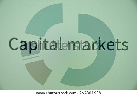 Capital markets. Financial data on a pc monitor.