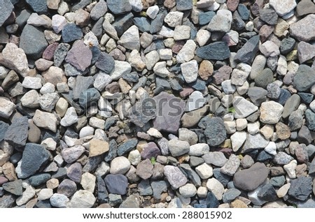Several stones of different shapes along a path.