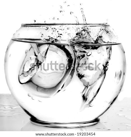 The wine-glass falls in a vase with water