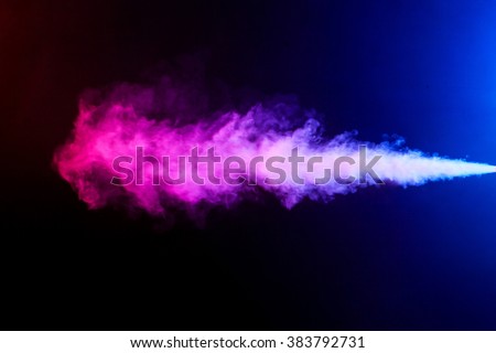 Stream color smoke on black background