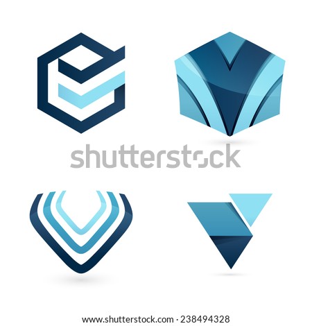 V letter logo set V letter logo set