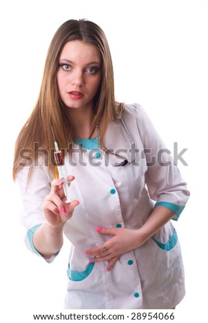 Sexy Nurse on Sexy Nurse With Syringe On White Stock Photo 28954066   Shutterstock